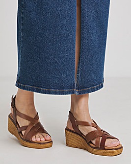 Magnolia Multi Strap Wedge Sandals Wide E Fit