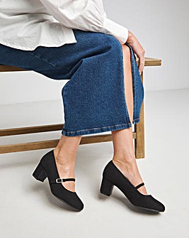 Lorraine Low Block Heel Mary Janes Wide E Fit