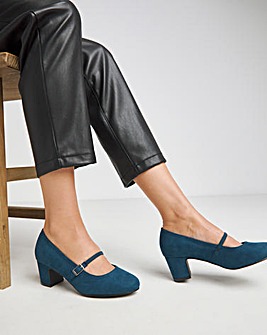 Lorraine Low Block Heel Mary Janes Extra Wide EEE Fit