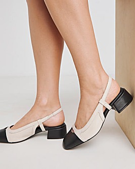 Manila Block Heel Slingback Shoes Extra Wide EEE Fit