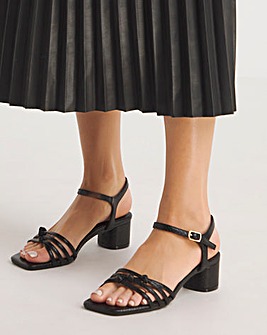 Wanda Strappy Flexible Sole Block Heeled Sandals Wide E Fit