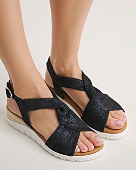 Beau Leather Crossover Sandal Extra Wide EEE Fit