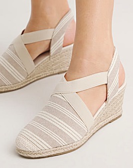 Cassie Crossover Elasticated Espadrille Sandals Wide E Fit