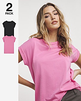Black & Pink 2 Pack Boyfriend T Shirts