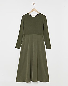 Julipa Mixed Fabric Midi Dress