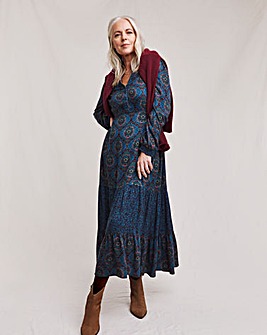 Julipa Mix Print Viscose Crepe Dress