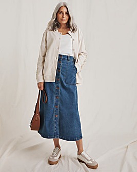 Julipa Button Down Denim Skirt