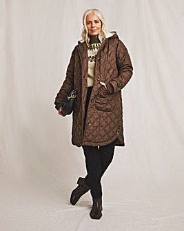 Julipa Longline Quilted Hooded Coat