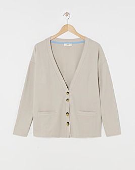 Julipa Brushed Pure Cotton Jersey Rib Cardigan