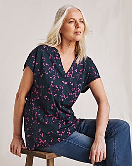 Julipa Notch Neck Cotton T-Shirt