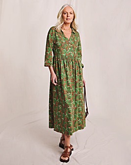 Julipa Cotton Jersey Midi Shirt Dress