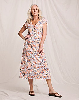 Julipa Cotton Slub Printed Midi Dress