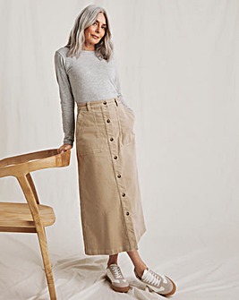 Julipa Button Down Stretch Cord Skirt