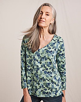 Julipa Button Shoulder Pure Cotton T-Shirt