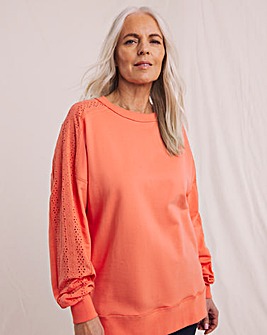 Julipa Pure Cotton Lace Trim Sweatshirt