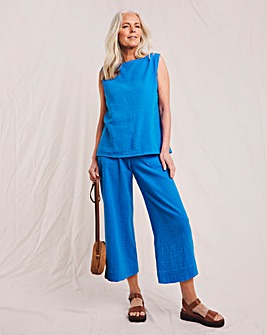 Julipa Cheesecloth Button Back Co-Ord Top