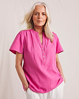 Julipa Short Sleeve Cheesecloth Top