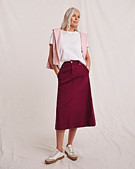 Julipa Stretch Cotton Midi Skirt