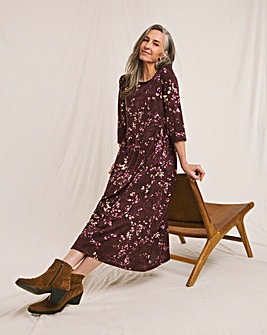 Julipa Cosy Touch Drop Waist Jersey Midi Dress