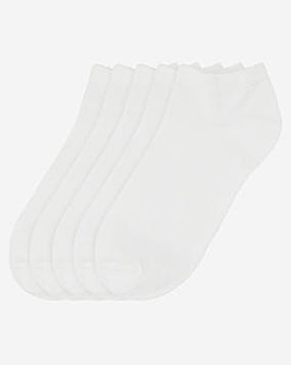 5 Pack Value White Trainer Socks