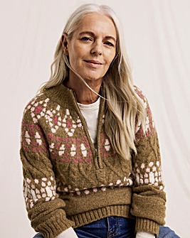 Julipa Fairisle Half Zip Jumper