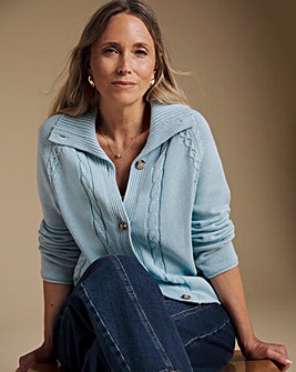 Julipa Pure Cotton Cable Knitted Cardigan