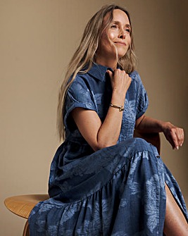 Julipa Textured Button Down Midi Dress