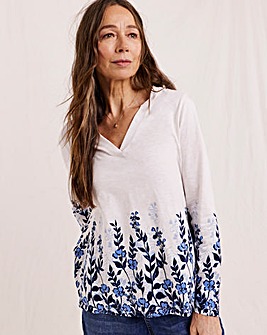 Julipa Cotton Border Print Top