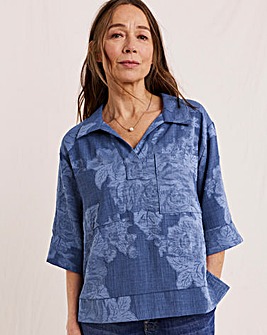 Julipa Textured Pop Over Blouse