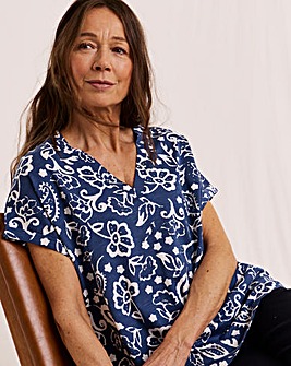 Julipa Notch Neck Cotton T-shirt