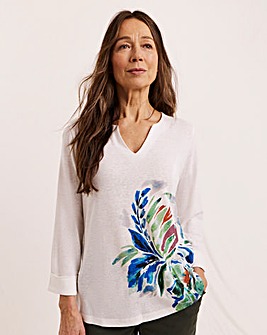 Julipa Printed Linen Jersey Top