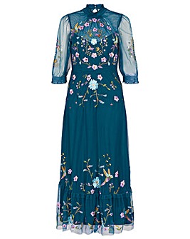 Monsoon Francesca Embroidered Midi Dress
