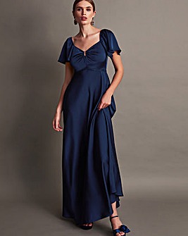 Sarah Structured Midi Dress Blue
