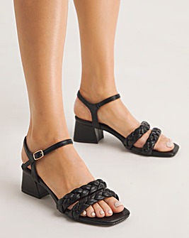 Jacinda Twin Strap Block Heeled Sandals Wide E Fit