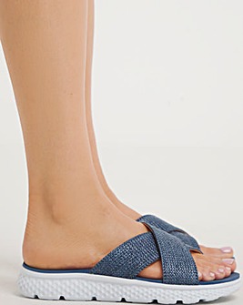 Cushion Walk Crossover Mule Sandal EEE Fit