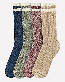 Pack of 4 Recycled Yarn Boot Socks