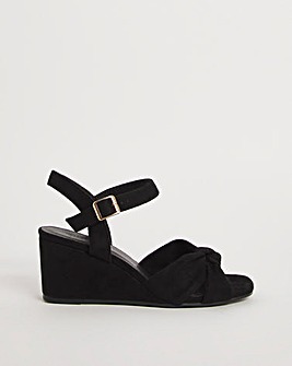Denise Knotted Vamp Wedge Sandal Wide E Fit