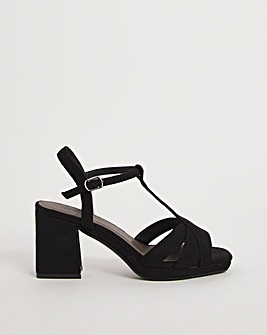 Donna T Bar Platform Sandal Wide E Fit