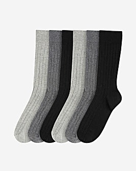 Pack of 6 Ribbed Socks
