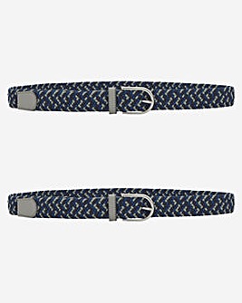 Two Pack Canvas Multi Colour Belts