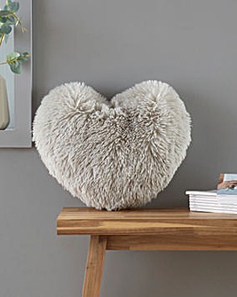 Catherine Lansfield Shaggy Heart Cushion