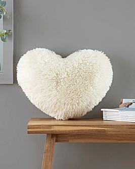 Catherine Lansfield Shaggy Heart Cushion