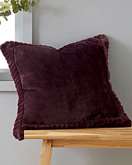 Catherine Lansfield Velvet Faux Fur Cosy Cushion