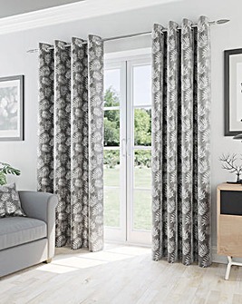 Oakland Light Filtering Leaf Print Eyelet Curtain