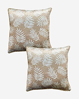 Oakland Leaf Print Pair of Cushion Covers
