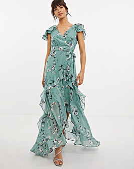 Joanna Hope Print Ruffle Maxi Dress
