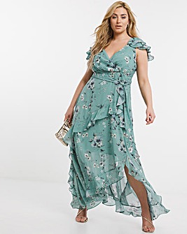 Joanna Hope Print Ruffle Maxi Dress