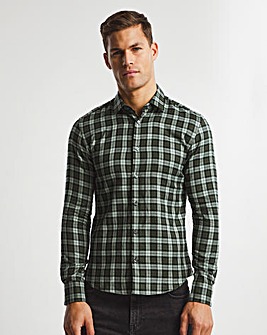 BOSS Open Green Smart Long Sleeve Check Shirt