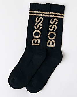 BOSS Dark Blue Shine Logo Sport Sock