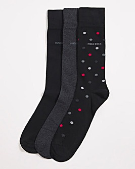 BOSS Black 3 Pack Spot Print Sock Gift Set